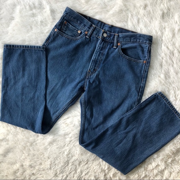 LEVIS • 505 Straight Fit Jeans W33 L30 Dark Stonewash - Picture 11 of 15